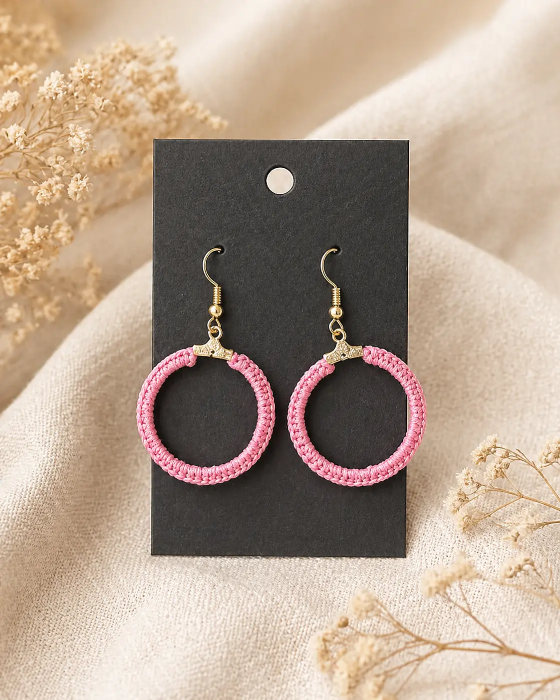 Boucles d’oreilles rondes roses
