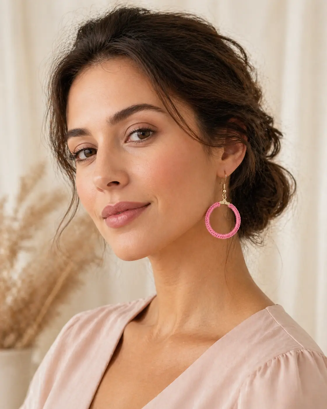 Boucles d’oreilles rondes roses