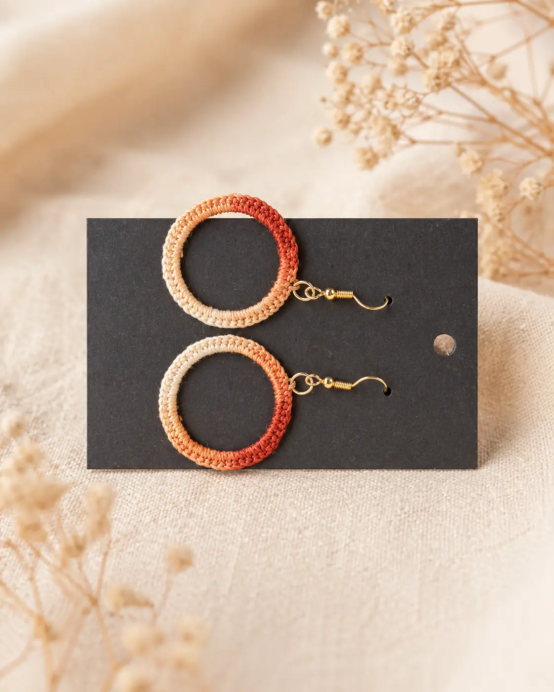 Boucles d’oreilles rondes bicolores