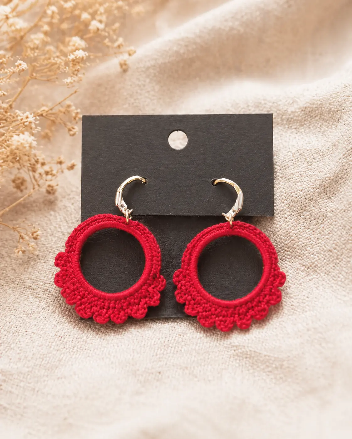 Boucles d’oreilles rondes rouges