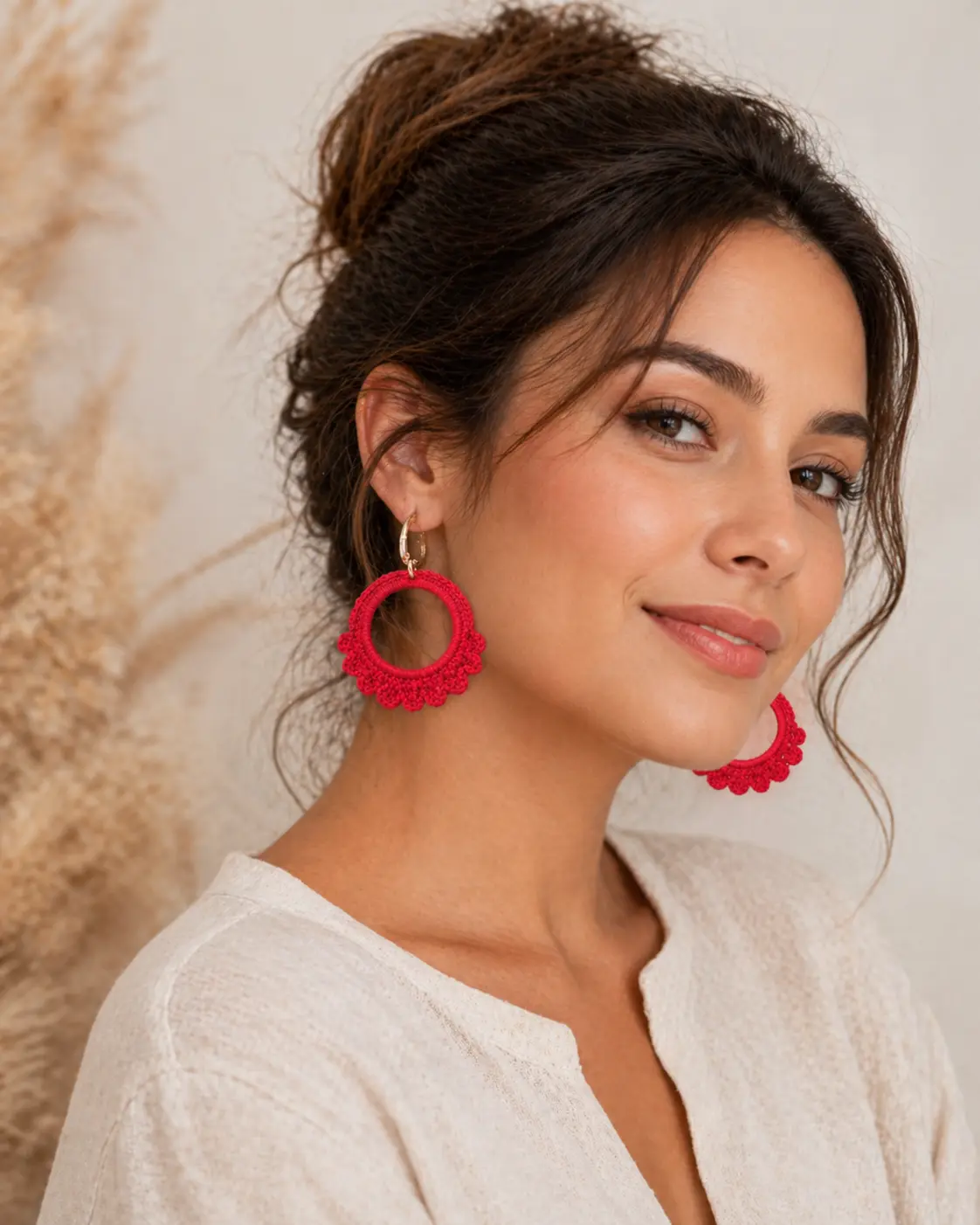 Boucles d’oreilles rondes rouges