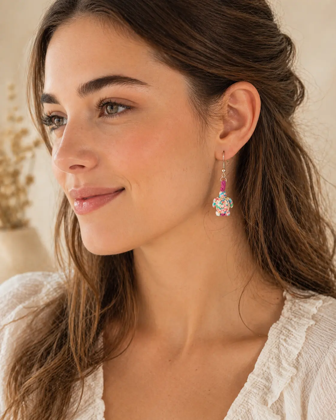 Boucles d’oreilles tortue multicolores