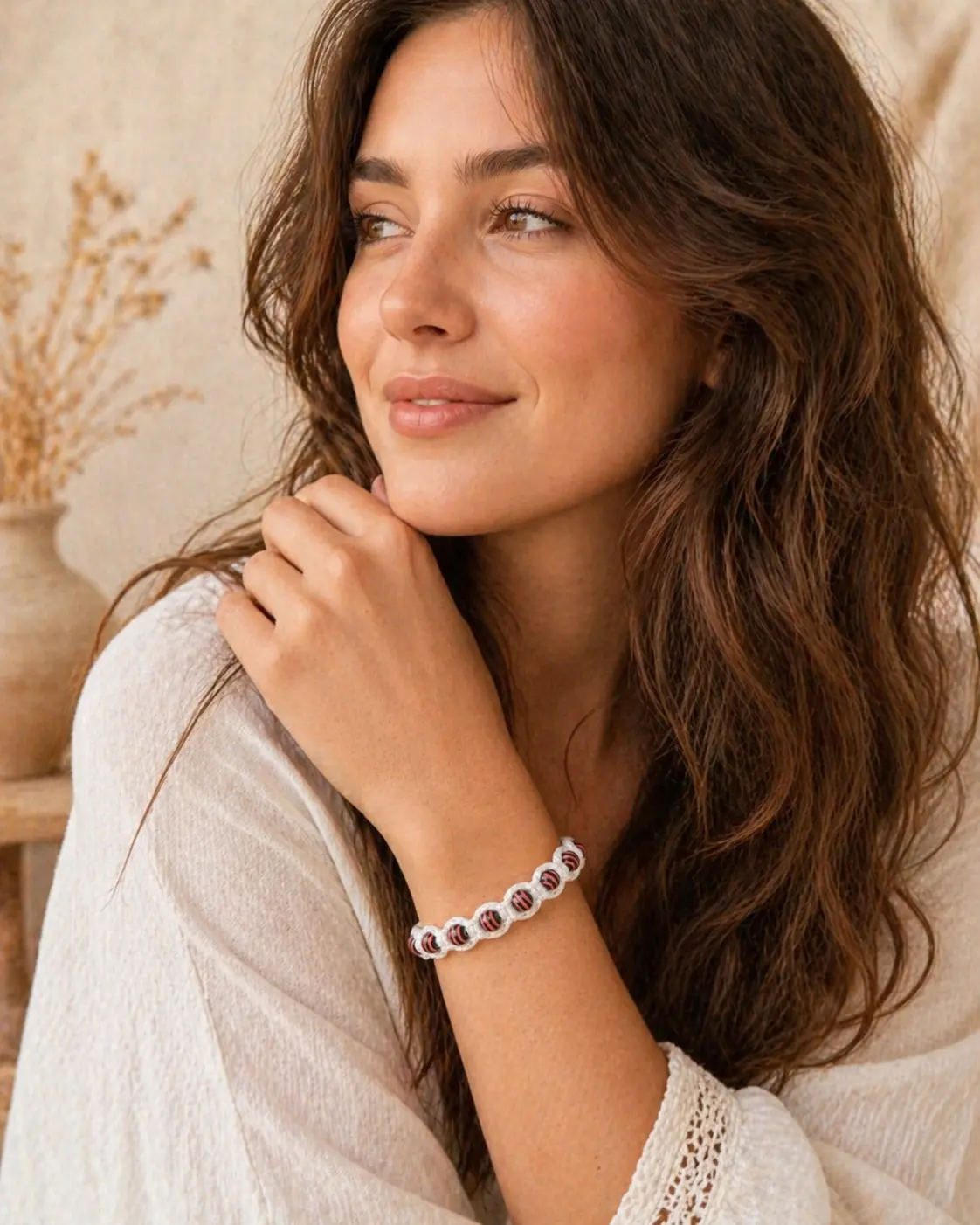Bracelet Shamballa perles rayées