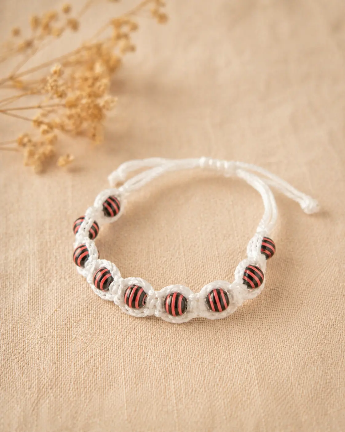 Bracelet Shamballa perles rayées