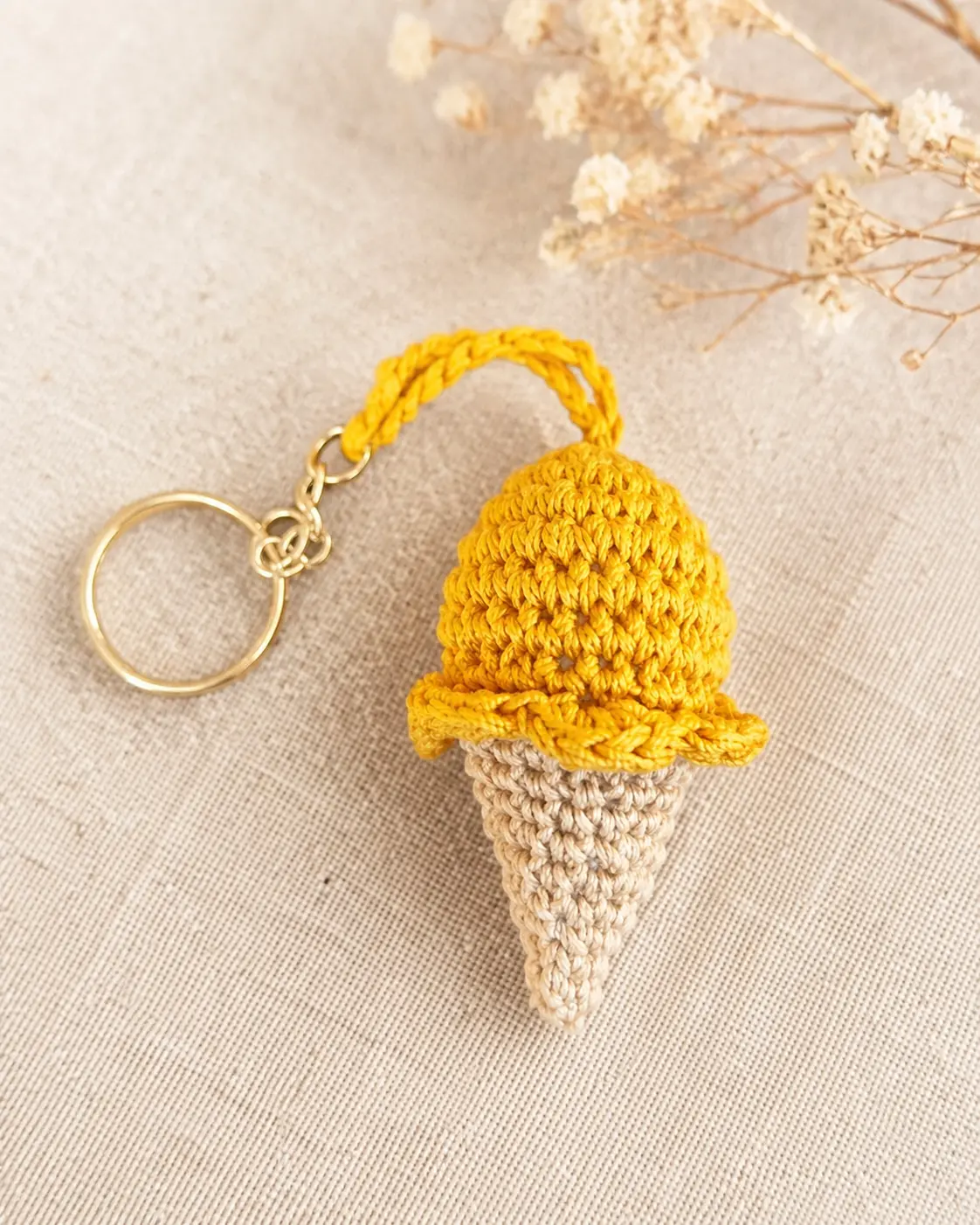 Porte-clés glace jaune