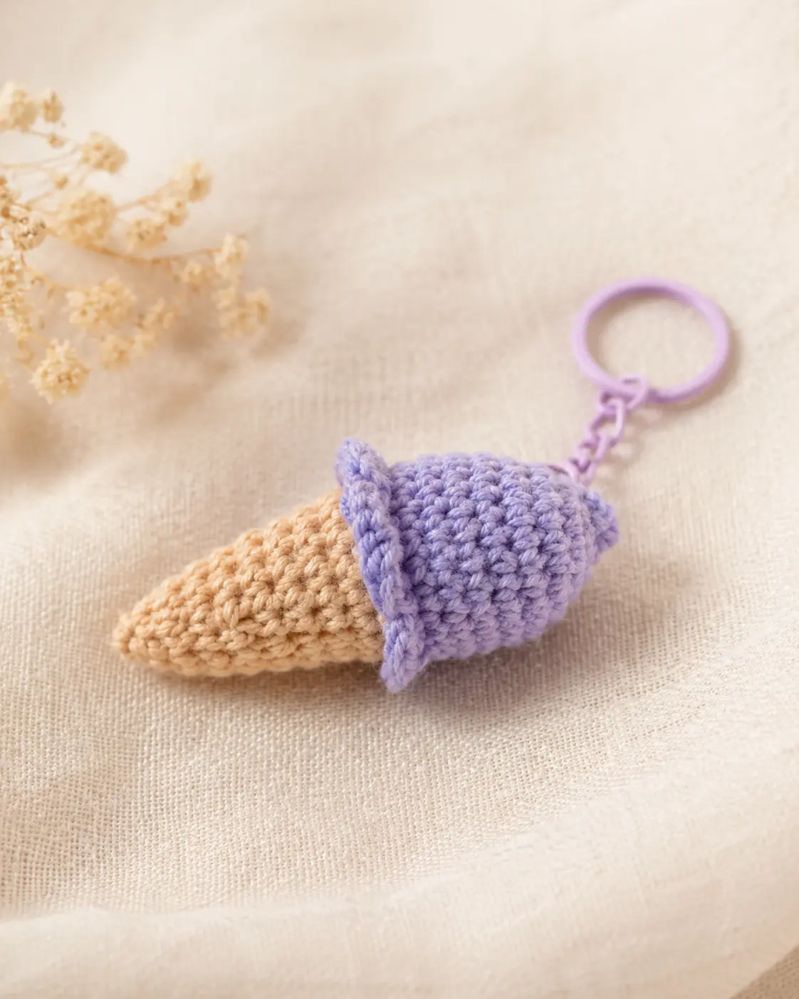 Porte-clés glace violette